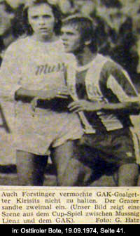 Rapid Lienz vs. GAK, �FB-Pokal 1974
